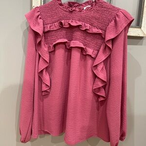 ODDY Pink Ruffled Blouse